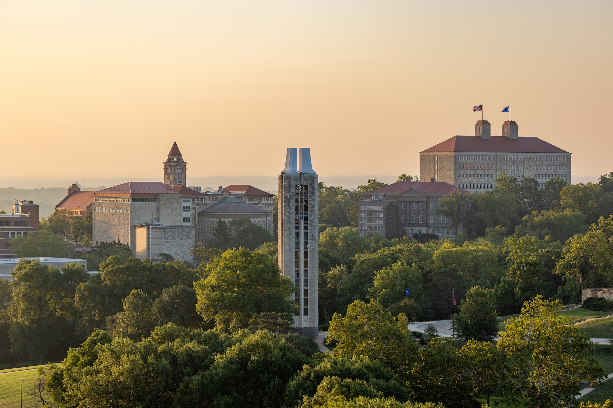 Sunrise skyline on the Lawrence campus